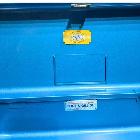 Vintage Durham Policy Box Metal New York Life Box Combination Lock 3.5x5.5x11.5 - Picture 3 of 6